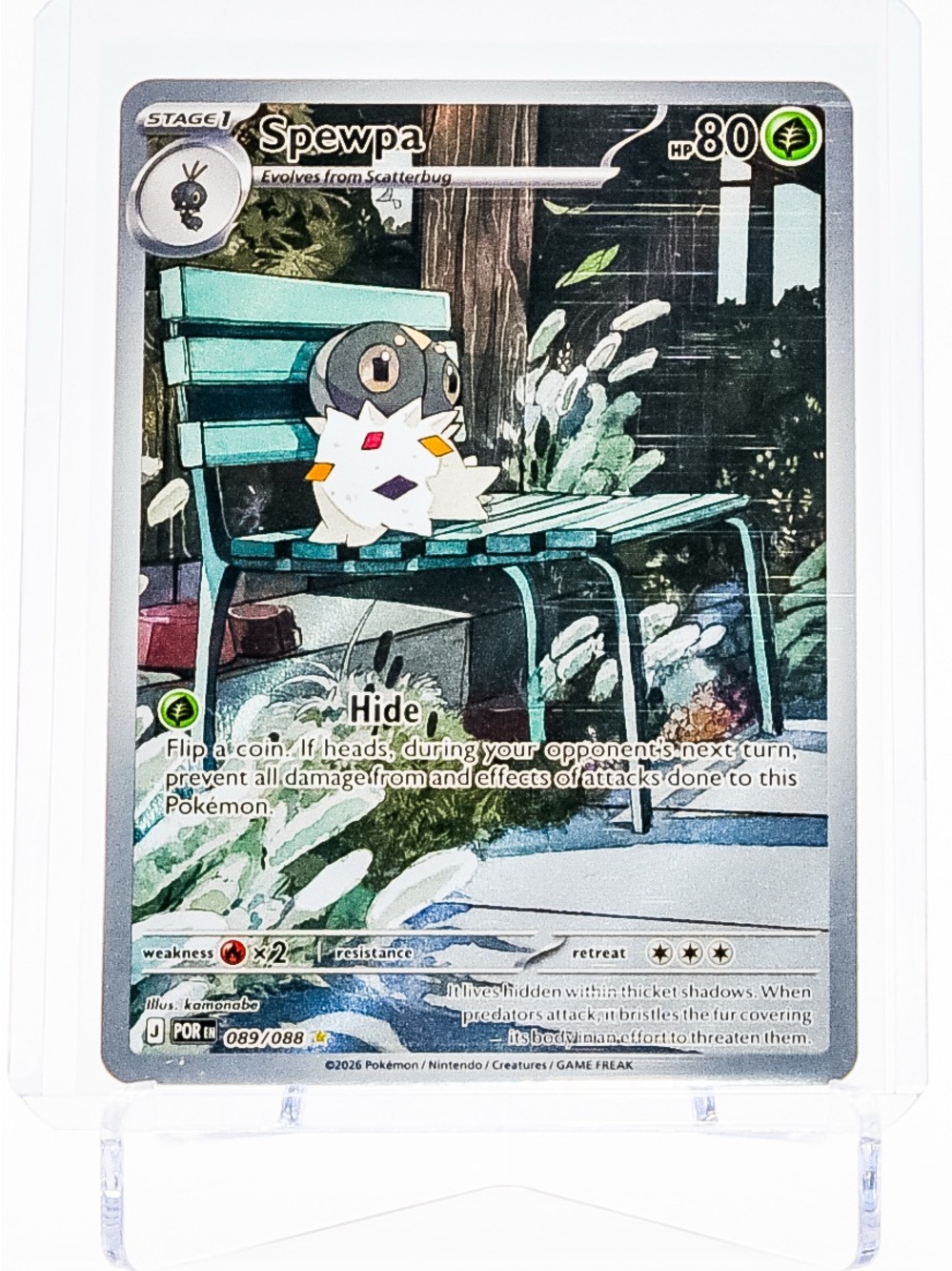 Pokemon Card Spewpa 089/088 Illustration Rare Holo Perfect Order NM